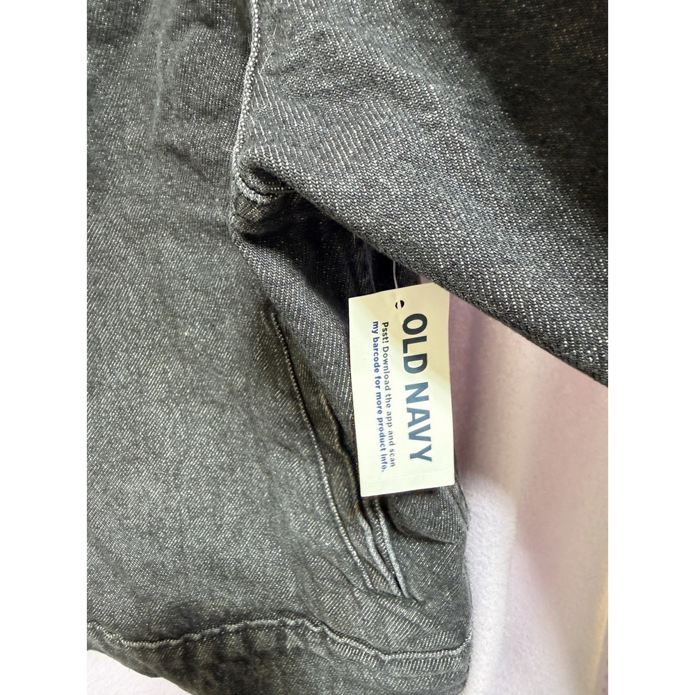 Old Navy Women's Black Wash 2XL Classic Cropped Denim Trucker Jacket Distressed - Picture 5 of 10